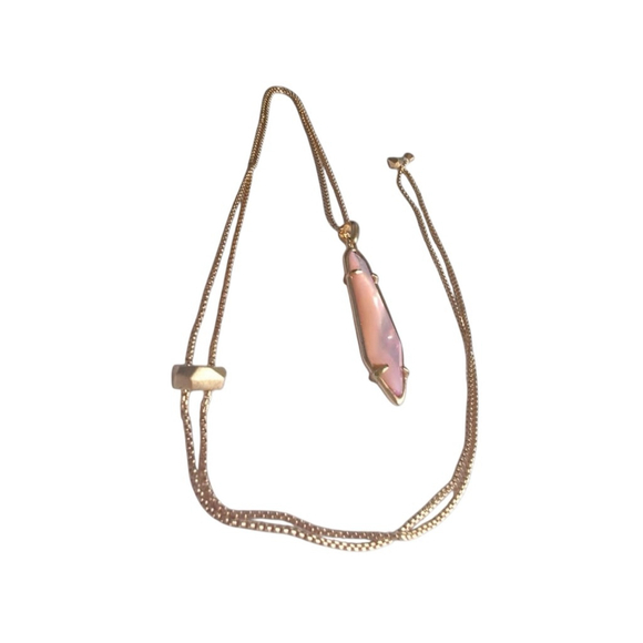 Kendra Scott Cassidy Rose Gold Pendant Necklace in Lilac Mother-of-Pearl 2119 - Picture 3 of 5